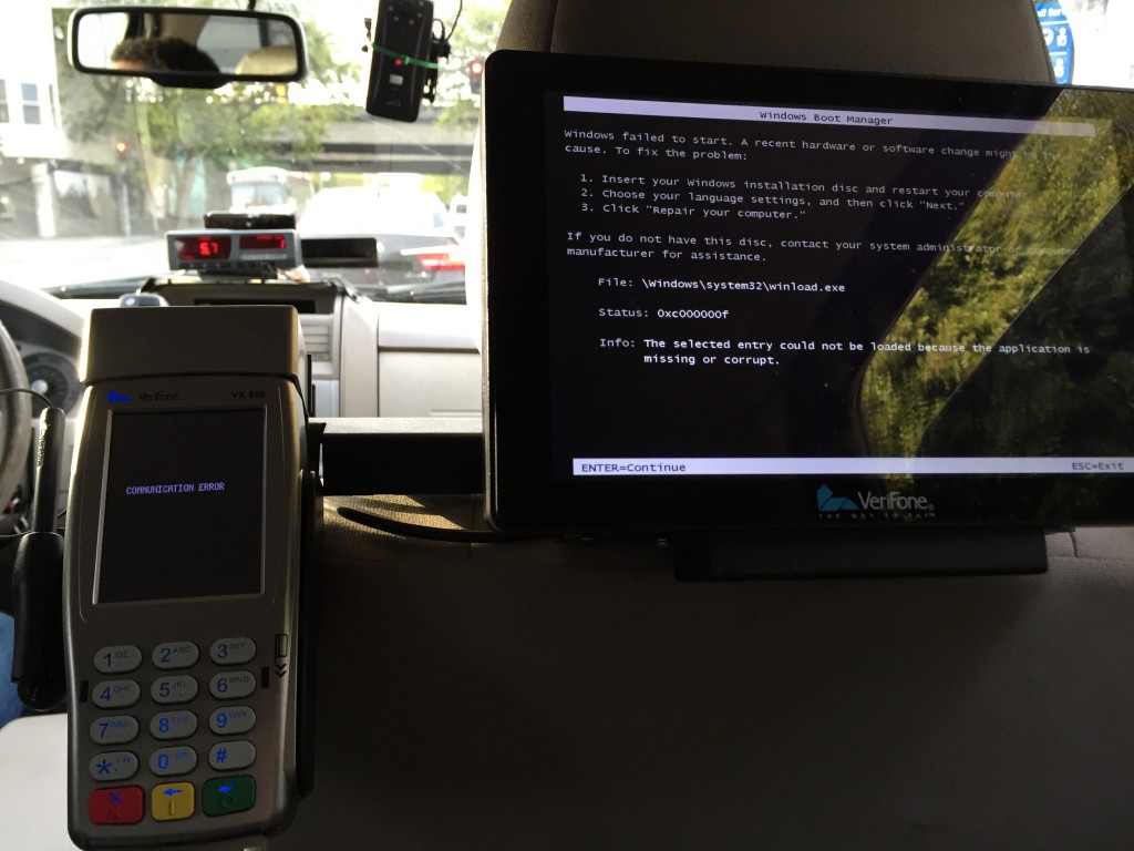 Even taxicabs run on Windows.  For the moment, the payments systems are separate from the engine control unit.  But history shows engineering mistakes happen, and one could imagine a vulnerability in an IoT payment system that causes massive disruption of transportation.
